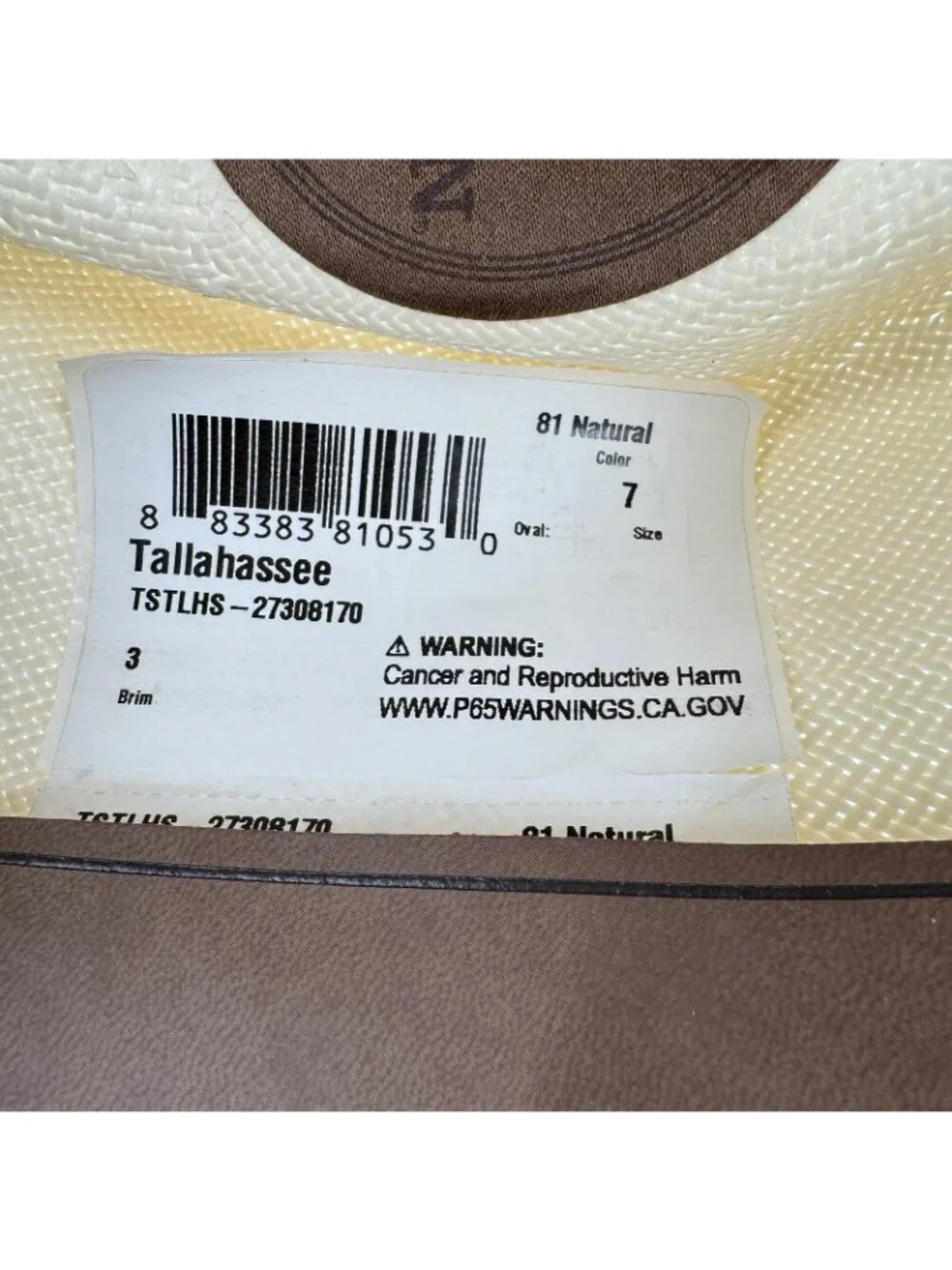Stetson Tallahassee Shantung Straw Fedora Hat size 7 Women's NWOT
